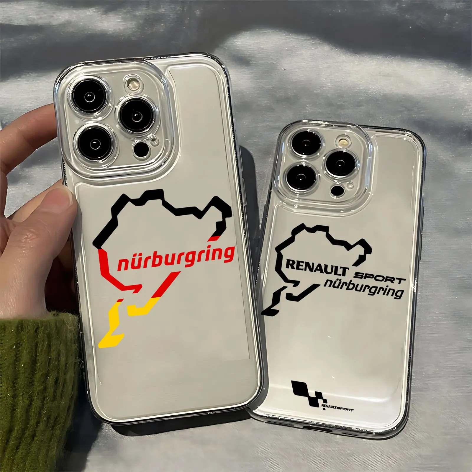 Funda de teléfono de lujo Nurburgring Sport Racing track para iPhone 16 15 14 13 12 11 Mini Pro Max X XR XSMax 7 8 Plus SE20 transparente - imagen 2