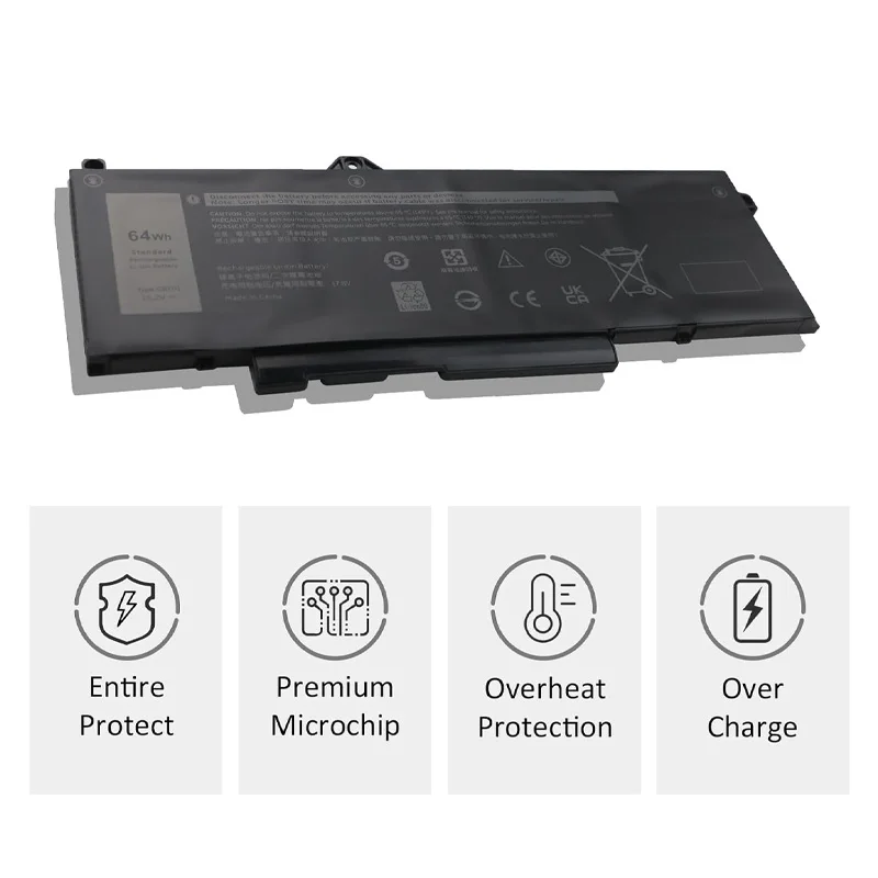 GRT01 15,2 V 64Wh Batería para portátil compatible con Dell Latitude 5421 5431 5521 5531 Precision 3470 3561 3571 3581 3591 Trabajo móvil - imagen 5