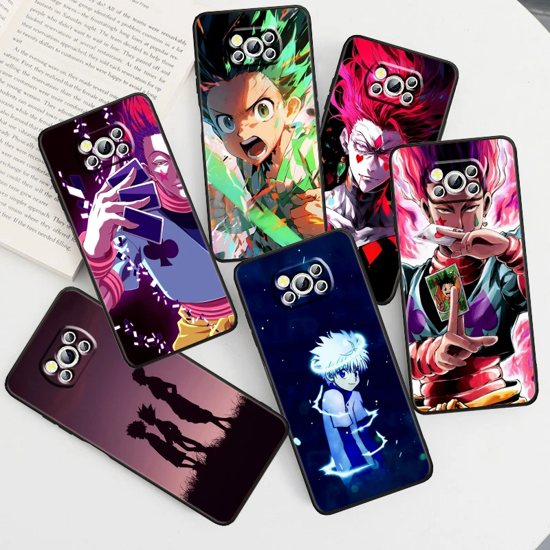 Hunter X Hunter-funda trasera negra para teléfono móvil, carcasa de película de Anime para Xiaomi Mi Poco F5 F4 F3 X6 X5 X4 X3 M6 M5S M4 M3 C65 Pro GT NFC 5G