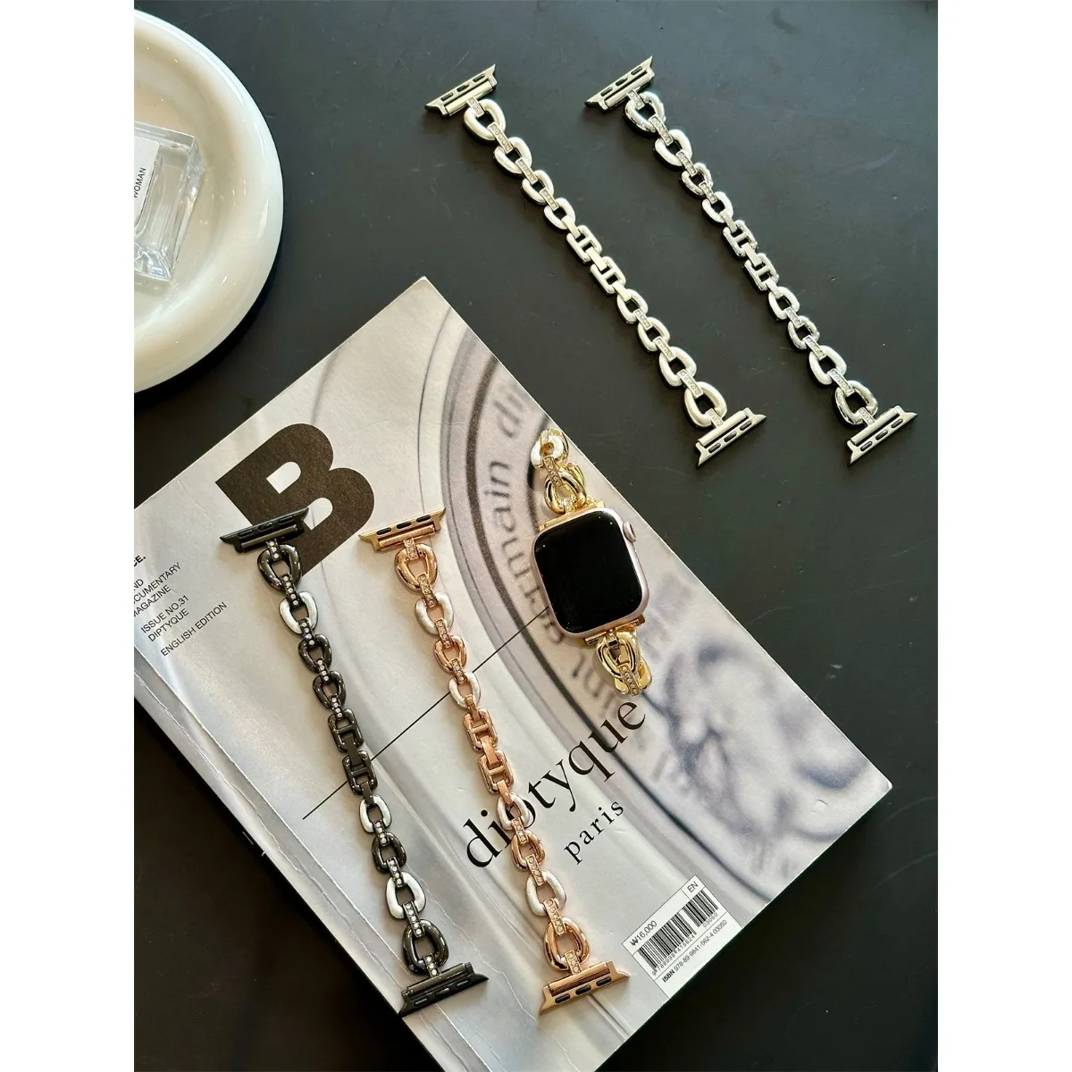 Correa de reloj para Apple Watch 42/44/45/46/49mm 40/41mm correa de reloj de moda de Metal para reloj serie Ultra2 11/10/9/8/7/6/5/4/3