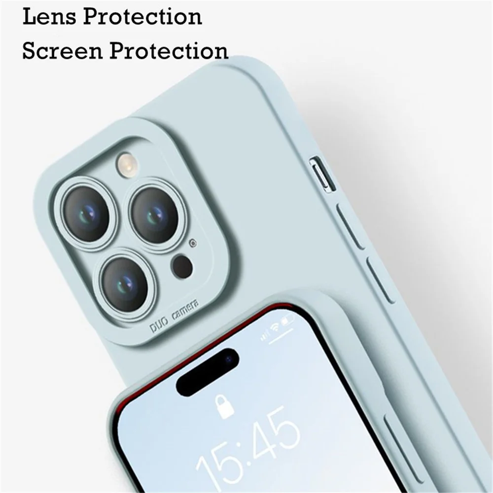 Funda de teléfono de silicona suave con protección de cámara para iPhone 17 Pro Max 16 15 14 Plus 13 mini Air 16e cubierta integrada a prueba de golpes - imagen 3