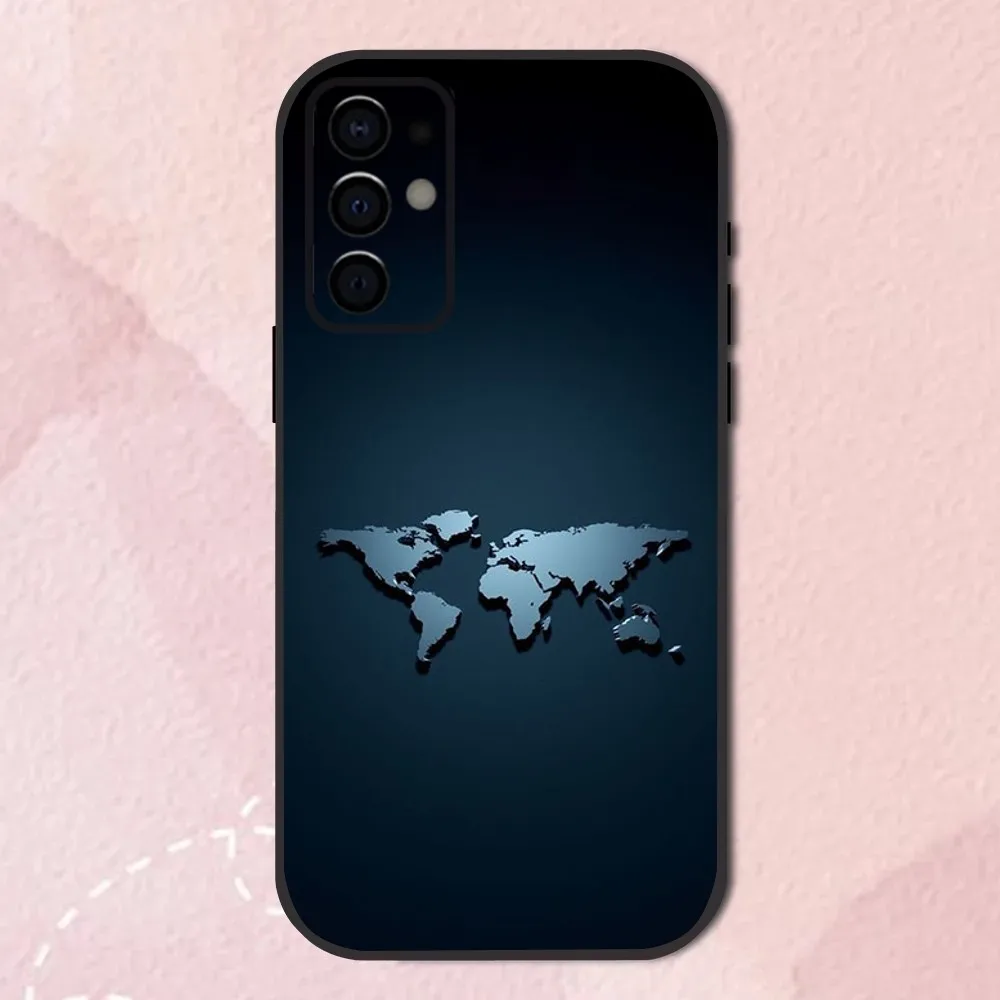 Funda de teléfono de viaje Art w-world Map para Samsung S24,S21,S22,S23,S30,Ultra,S20,Plus,Fe,Lite,Note,10,9,5G, carcasa suave negra - imagen 4