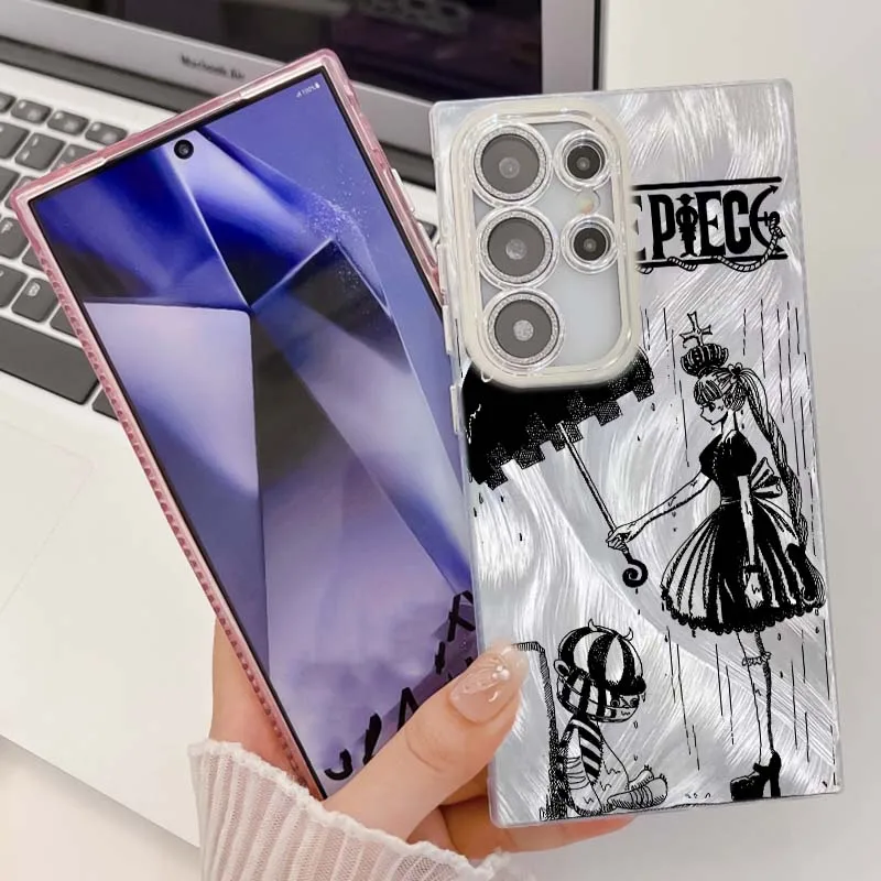 Perona funda de una pieza para Samsung Galaxy A56 A73 A72 A71 A55 A54 A53 A52 A35 A34 A33 A31 funda de teléfono con textura de plumas - imagen 2