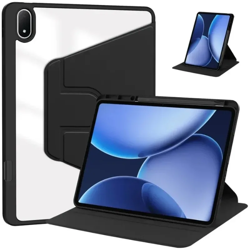 360 ° Funda con rotación para OnePlus Pad 3, 13,2 pulgadas con portalápices, Funda trasera acrílica para OnePlus Pad 3 OPPO Pad 4 Pro