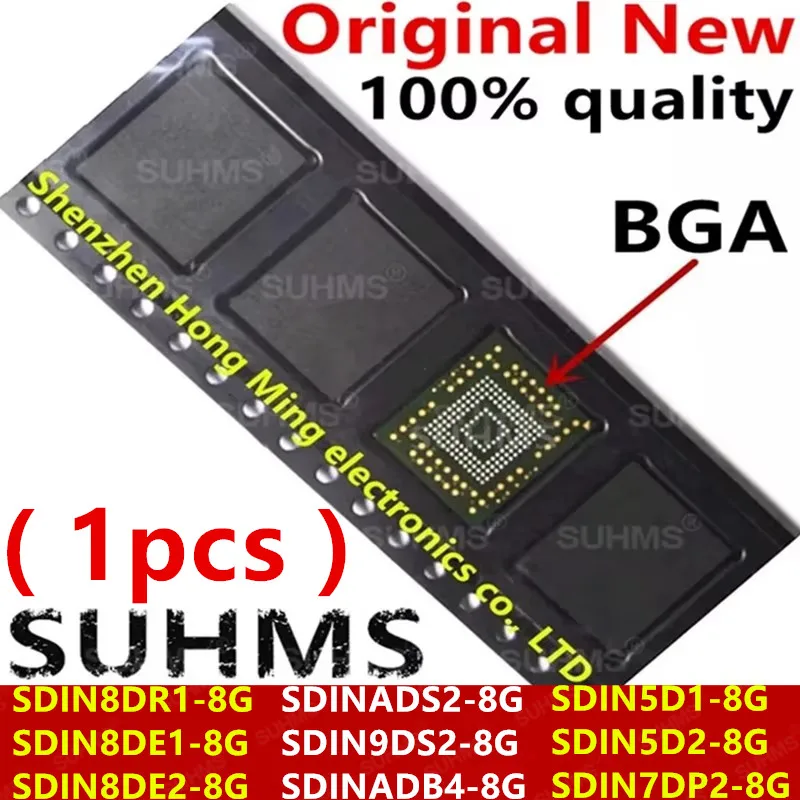 100% nuevo SDIN8DR1-8G SDIN8DE1-8G SDIN8DE2-8G SDINADS2-8G SDIN9DS2-8G SDINADB4-8G SDIN7DP2-8G SDIN5D1-8G SDIN5D2-8G BGA Chipset