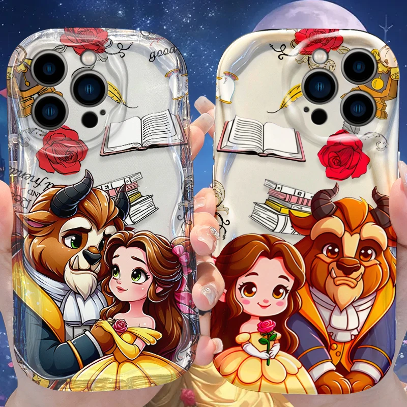 Funda La Bella y La Bestia para iPhone 16 E 15 Pro Max 14 13 12 Mini 11 Pro Max XS X 8 7 Plus Fundas suaves a prueba de golpes Funda
