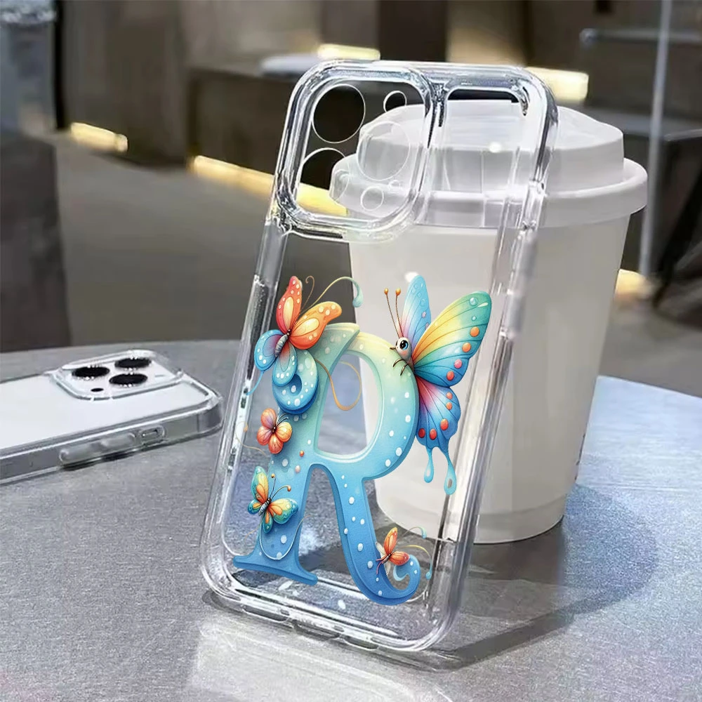 Funda de teléfono bonita con letras de flores y mariposas coloridas para Xiaomi Redmi 13, 13X, 4G, 6,79 ", funda suave de silicona transparente para mujer - imagen 4