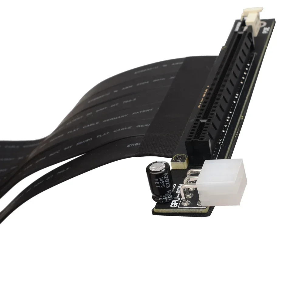 Ángulo recto 3,0 PCI-E 3,0 16X GEN3 Cable extensor de tarjeta gráfica Universal 16X tarjeta de vídeo chasis ATX Vertical servidor RTX3060 X99 - imagen 4