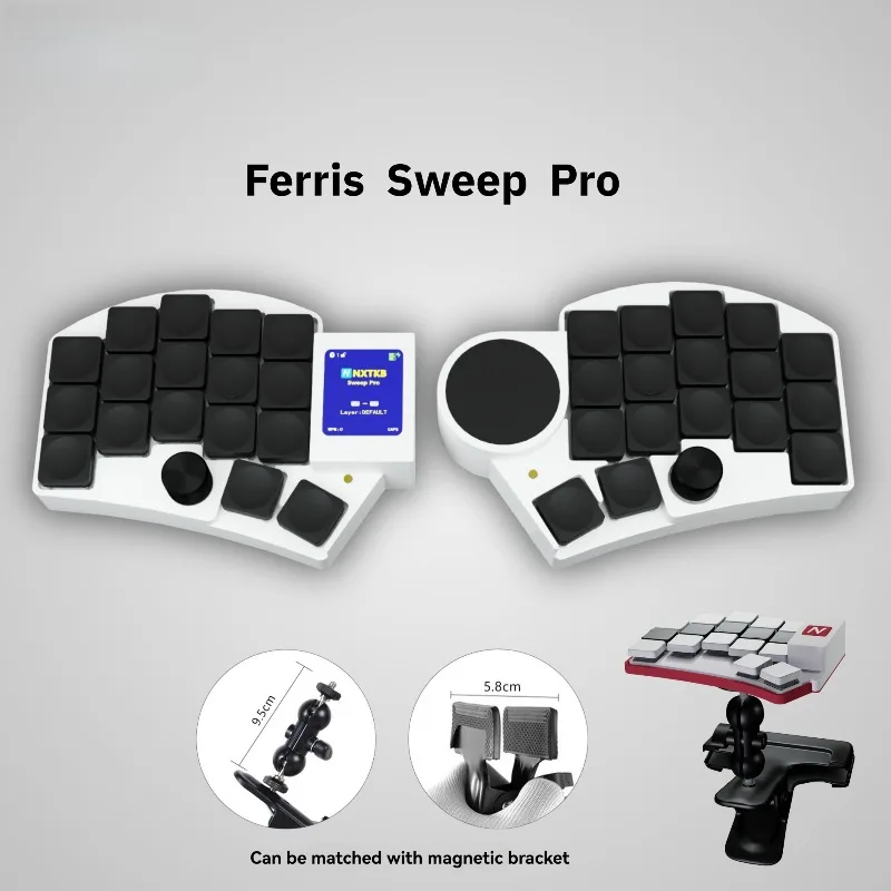 Teclado Ferris Sweep Pro Split, teclado inalámbrico personalizado de 34 teclas, Trackpad de perfil bajo, teclados mecánicos para juegos y oficina - imagen 4