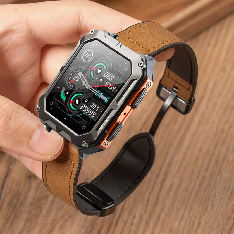 Correa magnética de cuero y silicona de 22mm para correa C20 Pro, pulsera de repuesto para reloj inteligente, Correa para nueva pulsera C20 Pro C25 C26