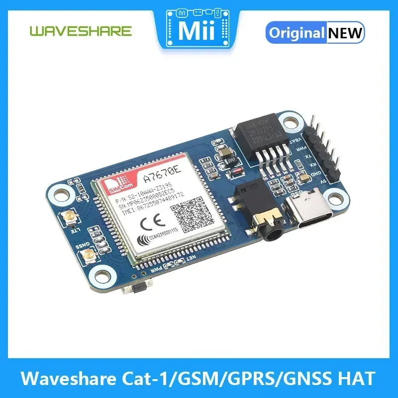 Waveshare Cat-1 GSM GPRS GNSS HAT para Raspberry Pi LTE Cat-1 2G compatible con módulo A7670E posicionamiento GNSS - imagen 3