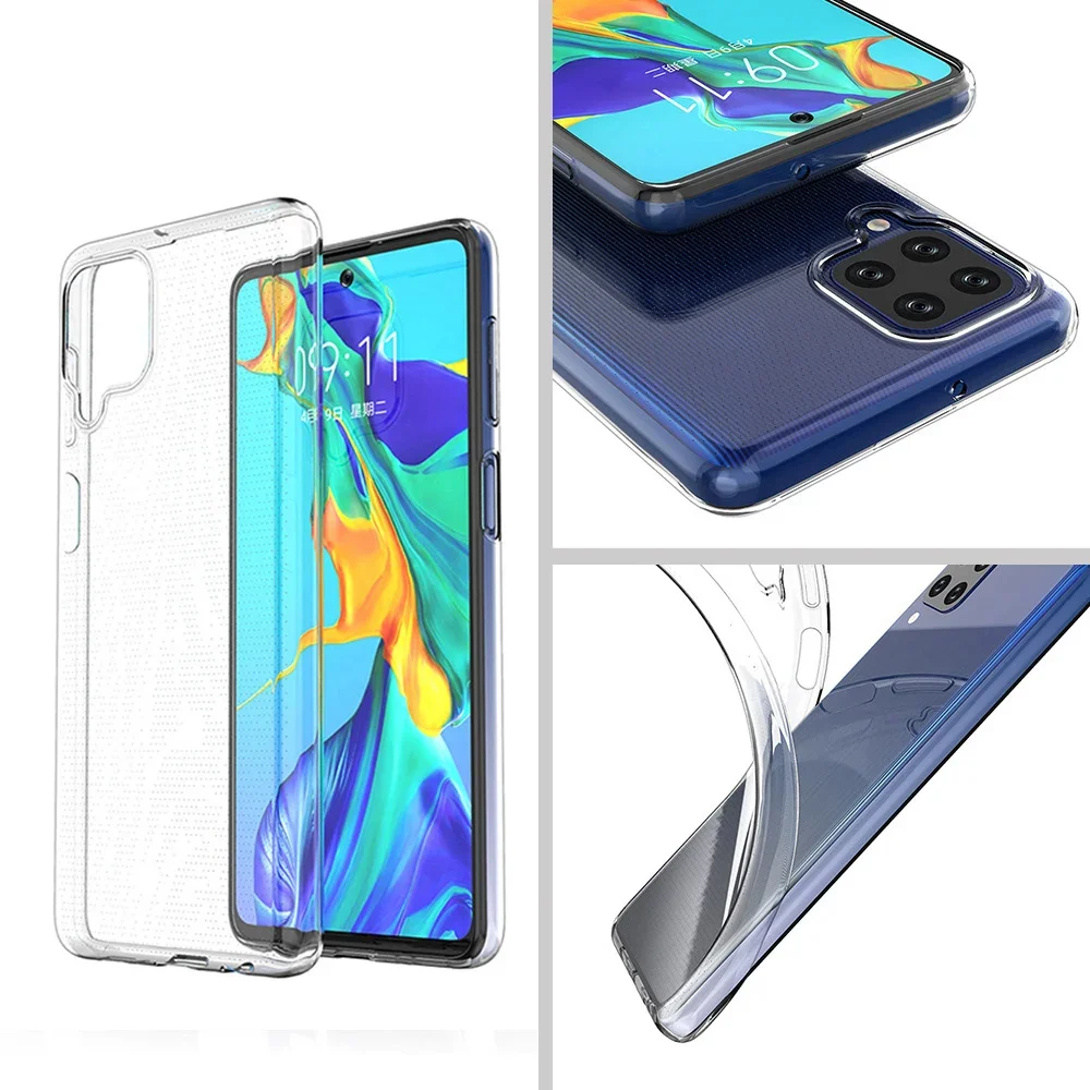 Funda de teléfono transparente suave para Samsung Galaxy F02s F12 F22 F52 F42 M02 M02s M12 funda de silicona ultrafina transparente de cristal - imagen 3