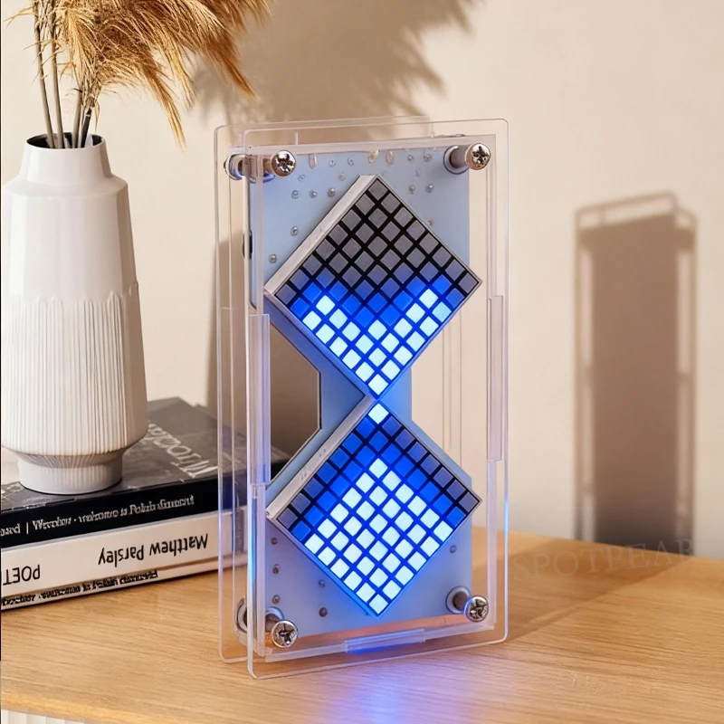 Cyberpunk DIY LED Matrix reloj de arena Sensor de gravedad cuenta regresiva reloj STEM proyecto de soldadura educativo para principiantes y adultos - imagen 4