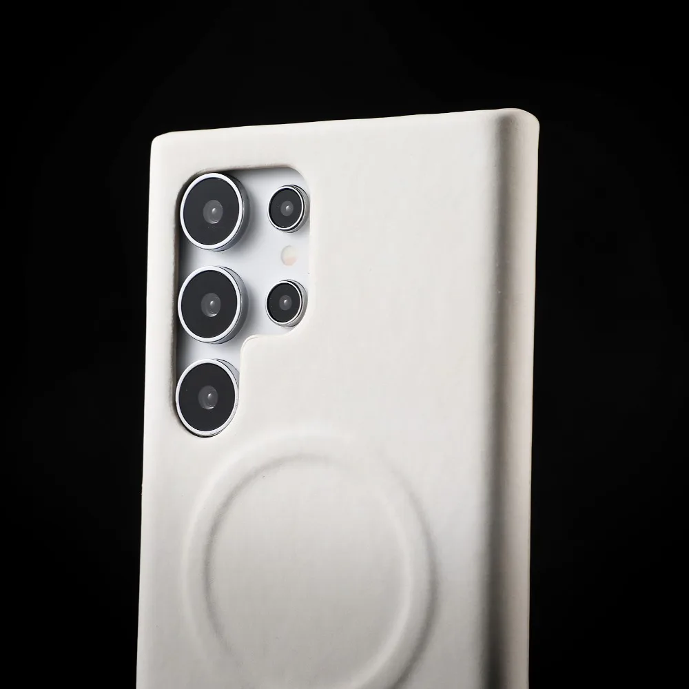 Funda magnética de cuero PU de piel de oveja para Samsung S25 S23 S24 carga inalámbrica Ultra a prueba de golpes para funda dura de negocios Magsafe - imagen 5