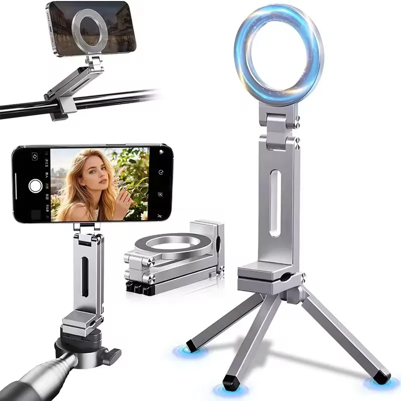 Soporte Magnético Universal para Teléfono, Plegable, Giratorio, Manos Libres, para Viajes en Avión, Soporte Portátil para Teléfono Celular, Soporte para Selfies - imagen 2