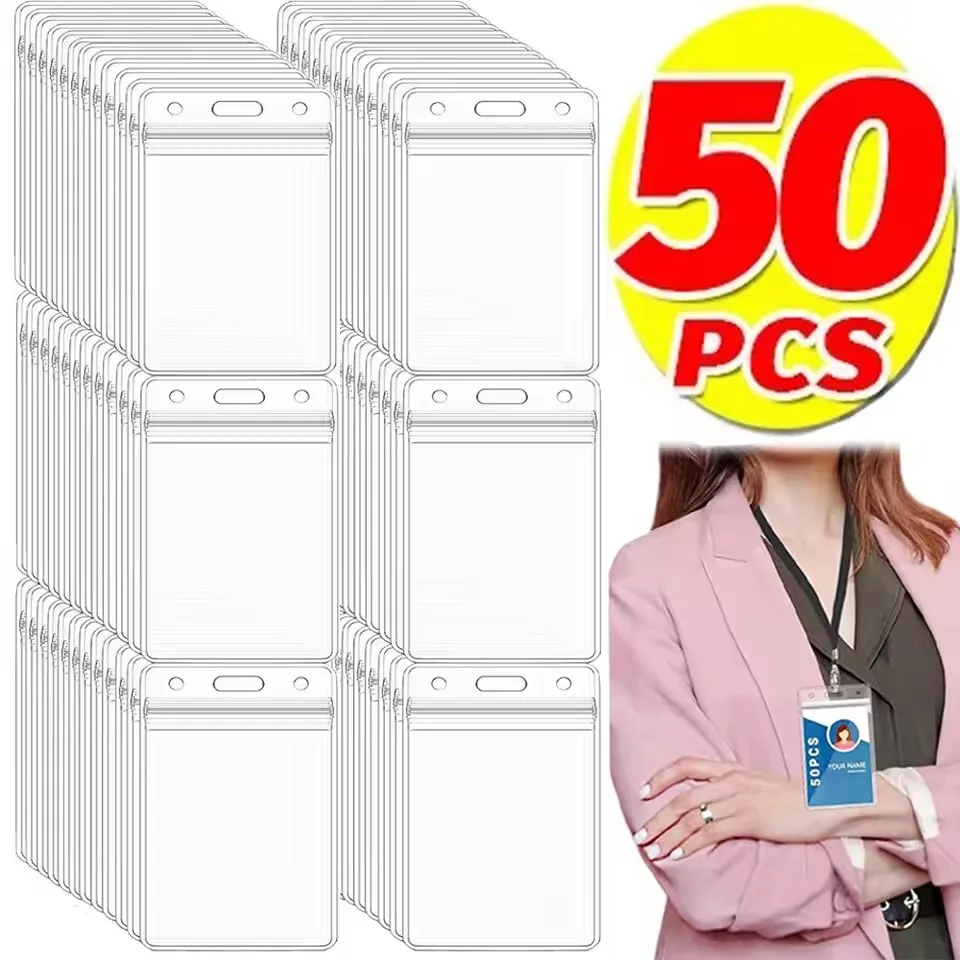 Soporte Universal Extra grueso para tarjetas de identificación, soporte para tarjetas con nombre, HD, transparente, Vertical, resistente al agua, protectores, funda protectora para tarjetas de crédito