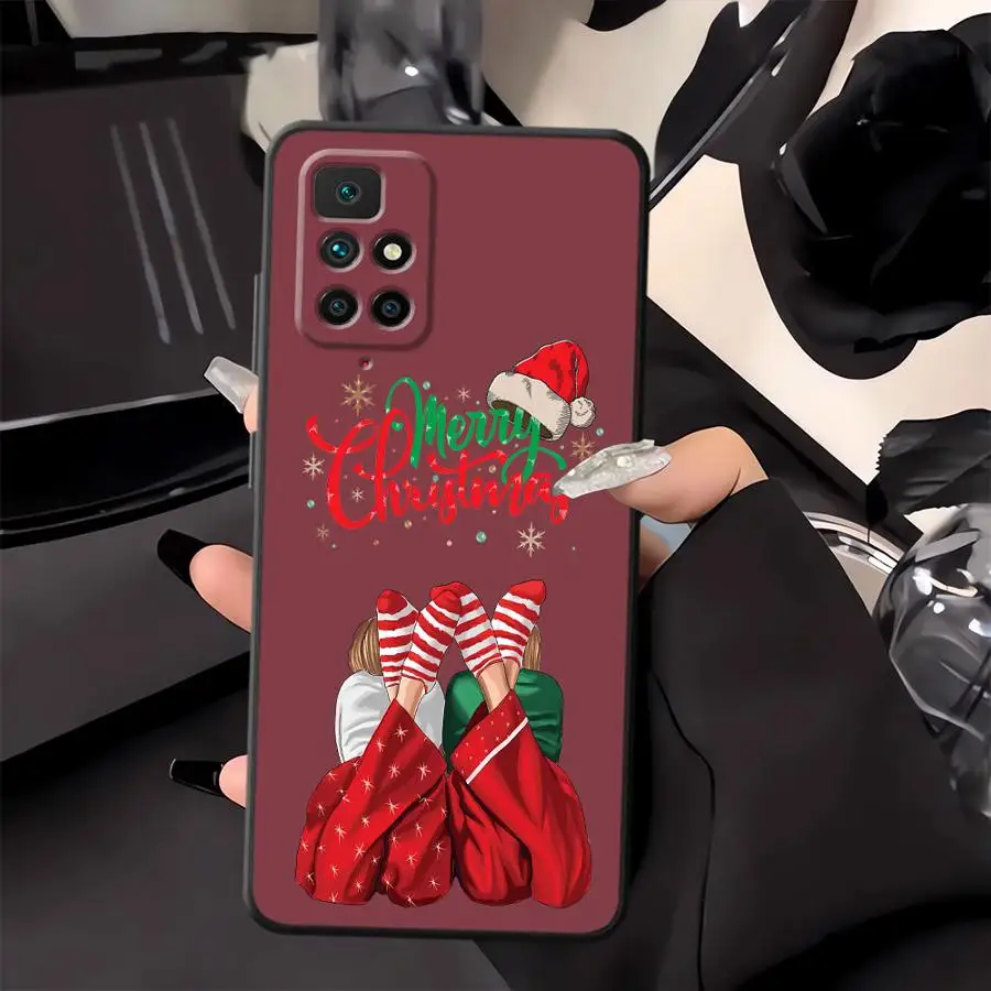 Funda para Xiaomi Redmi A4 A5 A3 13C K40 K80 Pro A1 A2 Plus 14C 9 10 12C funda negra suave para teléfono regalos de Feliz Navidad - imagen 5