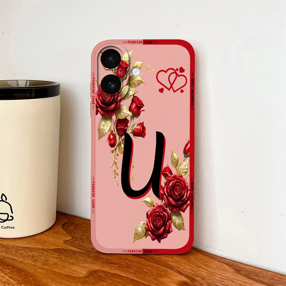 Para iPhone 17 Pro Max 17 Air funda de teléfono flores nombre letras funda de alta calidad para iPhone17 carcasa de silicona suave a prueba de golpes - imagen 4