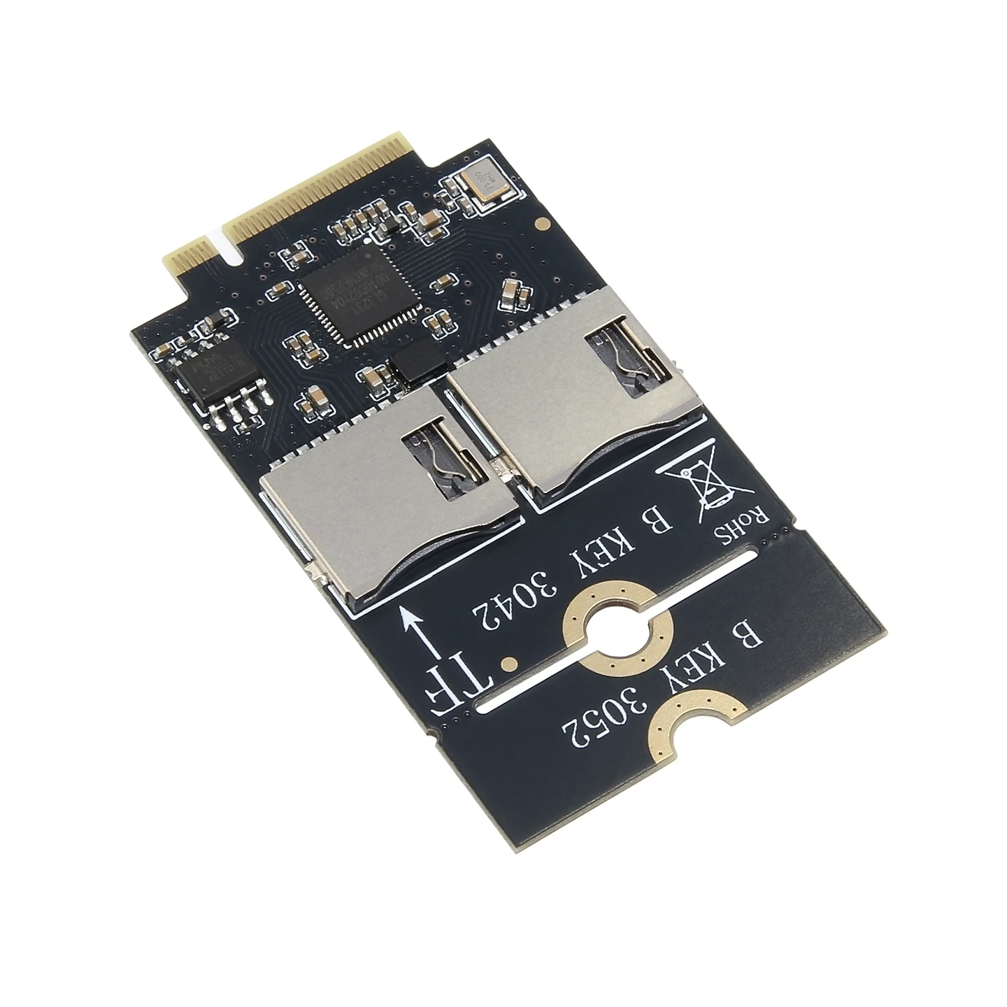 Placa adaptadora M.2 B-KEY a doble TF, velocidad 100 - 160M/S, compatible con llave - B USB3.0, intercambiable en caliente, diseño estable y de buen rendimiento - imagen 2