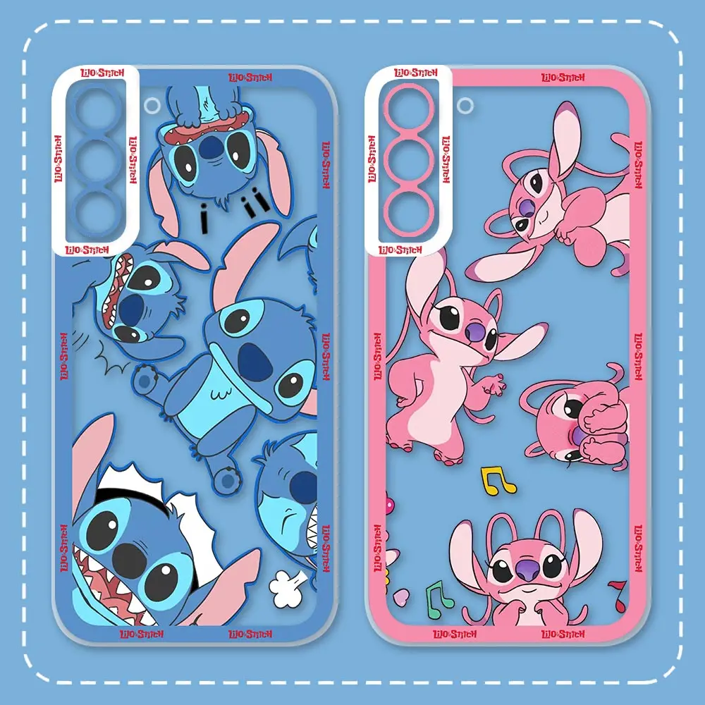 Niedlicher Stich Engel L-Lilo & Stich Handy hülle für Samsung Galaxy S24 S23 S22 S21 S20 Fe S10 Note 20 10 Ultra Plus Pro Lite Abdeckung - imagen 2