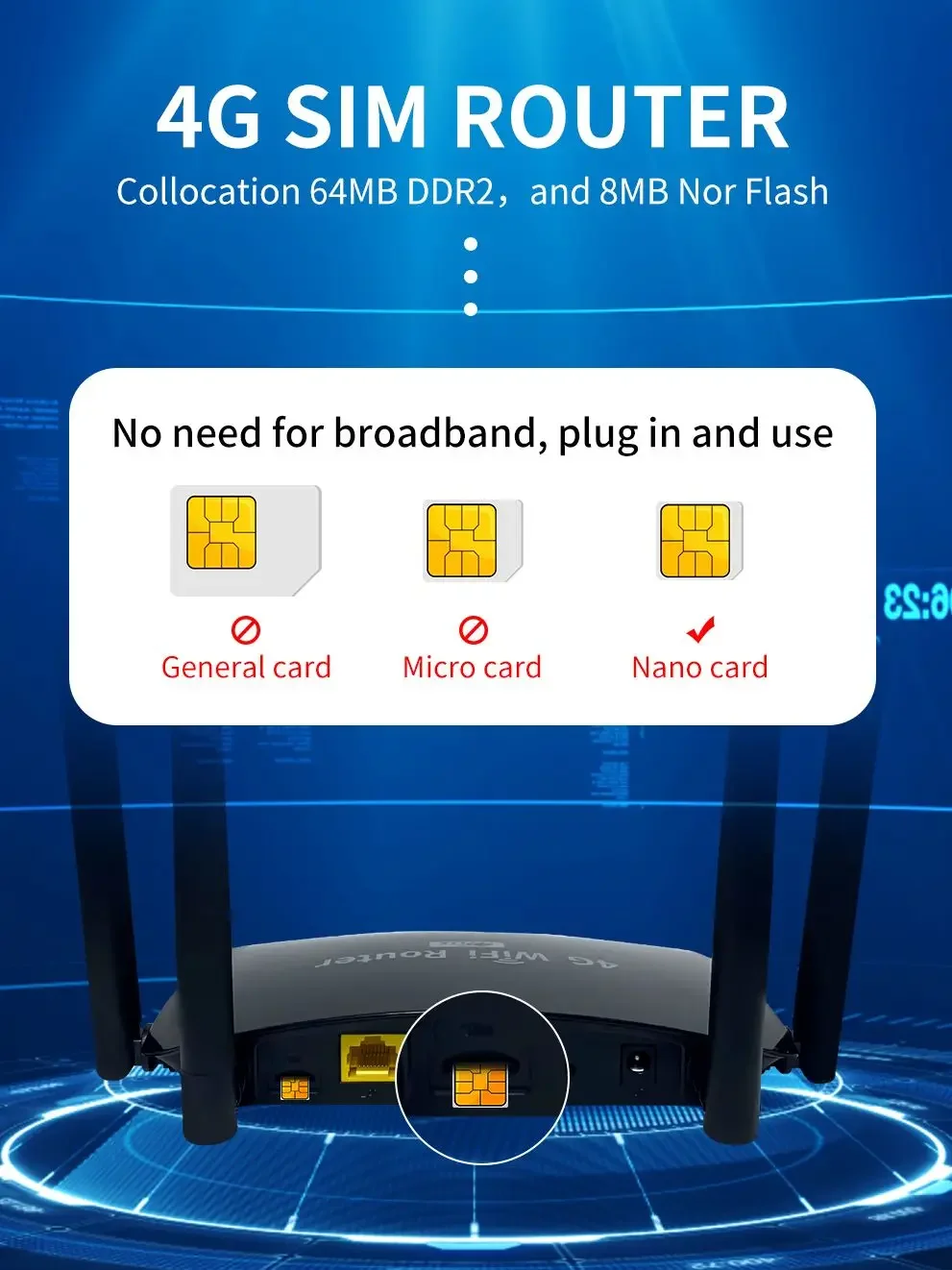 Enrutador ZBT 4G LTE, tarjeta SIM para Europa, Brasil, 300Mbps, Wifi, punto de acceso móvil, módulo de EM03-EU, punto de acceso LAN WAN 4 * antena Roteador - imagen 3