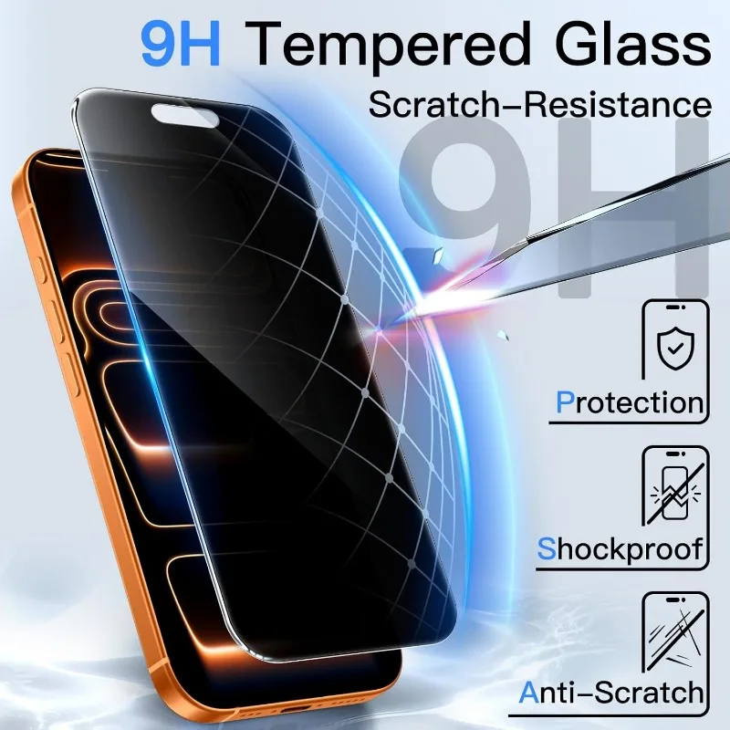 3 uds privacidad AR vidrio templado antirreflejo para iPhone 17 16 15 14 13 12 11 Pro Max protectores de pantalla antiespía fácil intall - imagen 4