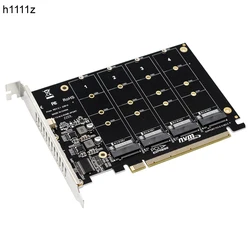 Adaptador NVMe PCIe 4.0 x16 a 4 puertos M.2 SSD - 4x32Gbps potente