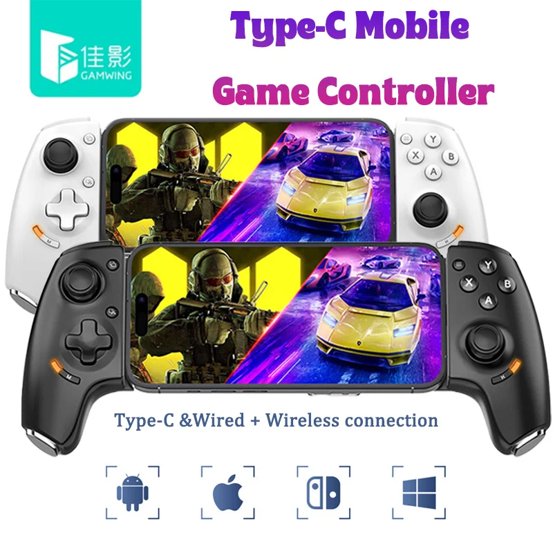 Controlador de juego Gamwing AoBing Max con efecto Hall dual tipo C y conexión Bluetooth para Android iOS PC Switch Joystick