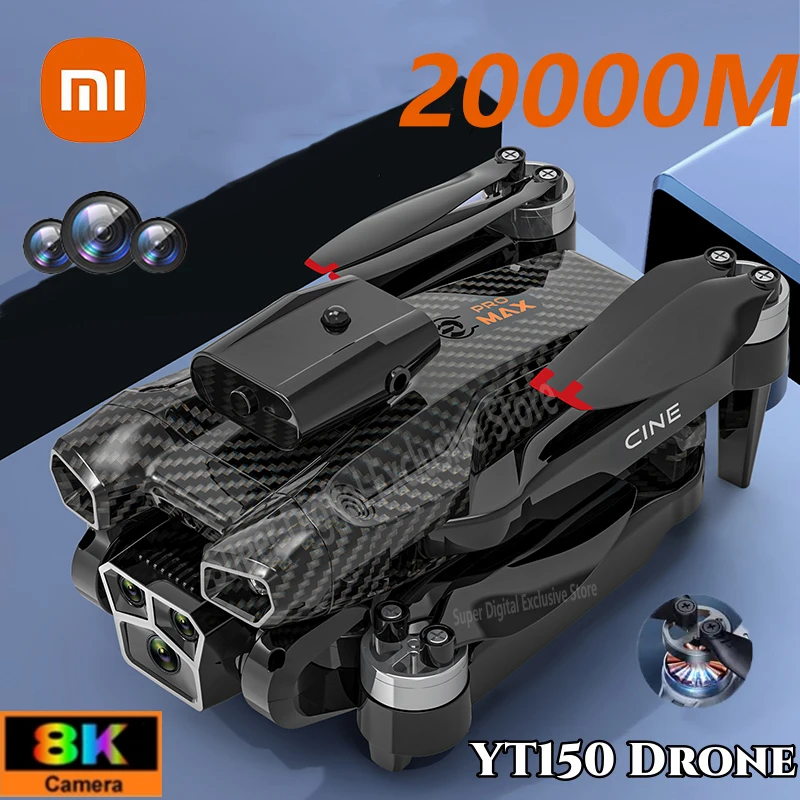 Xiaomi YT150 Drone 8K HD tres cámaras 5G WiFi FPV motores sin escobillas flujo óptico evitación de obstáculos Dron RC de cuatro ejes 20000M - imagen 2