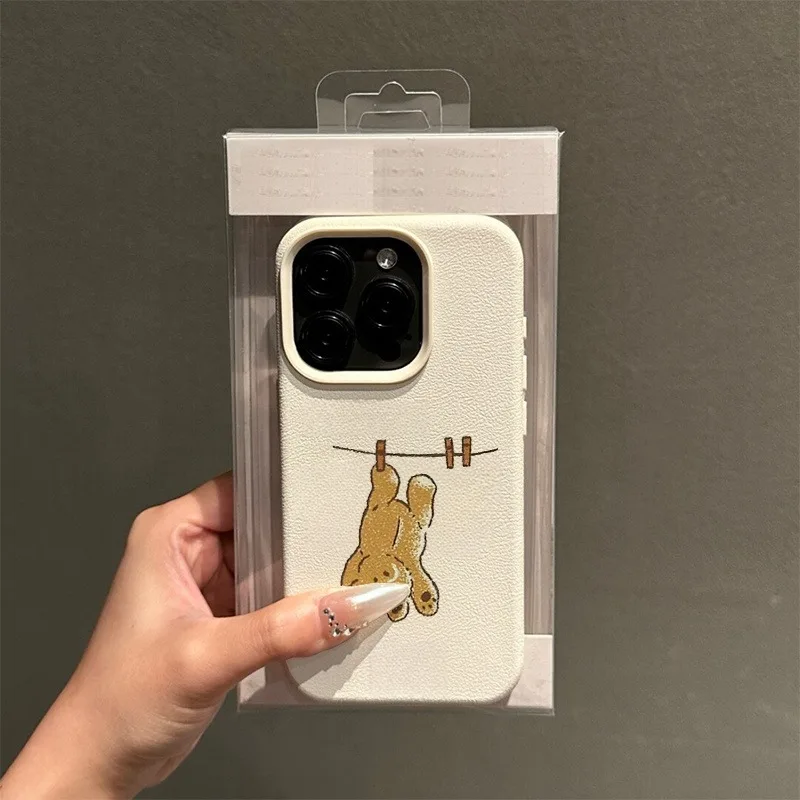 Para iPhone 17 16 15 14 13 12 11 Pro Max funda con diseño de oso de peluche para iPhone XS XR X 16E 16 Plus 17 Fundas suaves de aire - imagen 4