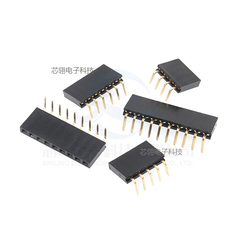 1/5/10 Uds barra colectora de curva única conector de barra colectora de pin doblado de 2,54mm 90 grados horizontal 1*2/3/4/5/6/8-40P - imagen 5