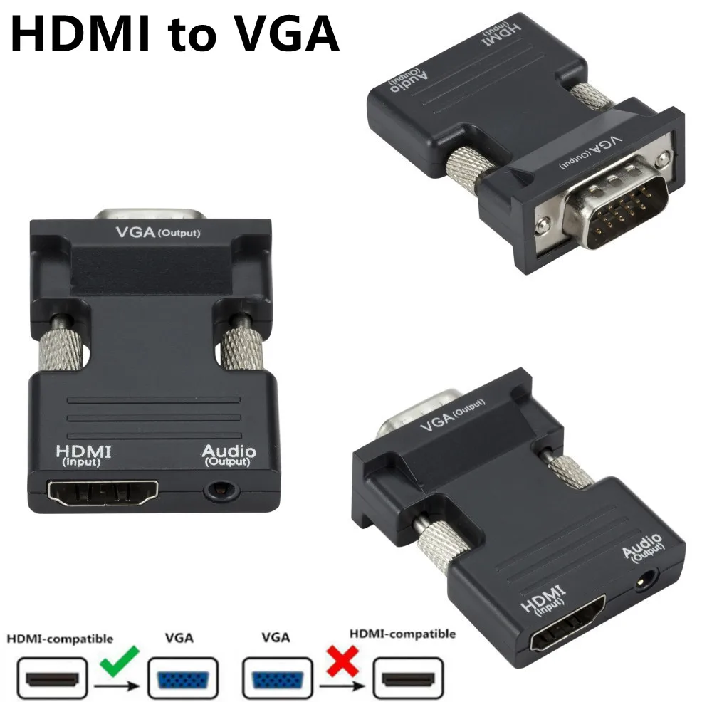 LccKaa Convertidor VGA-HDMI 1080p para PC portátil y proyector - imagen 4