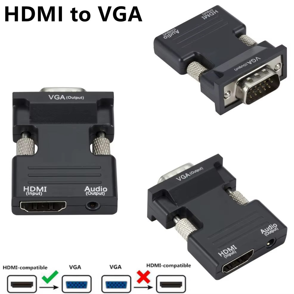 LccKaa Convertidor VGA-HDMI 1080p para PC portátil y proyector - imagen 4