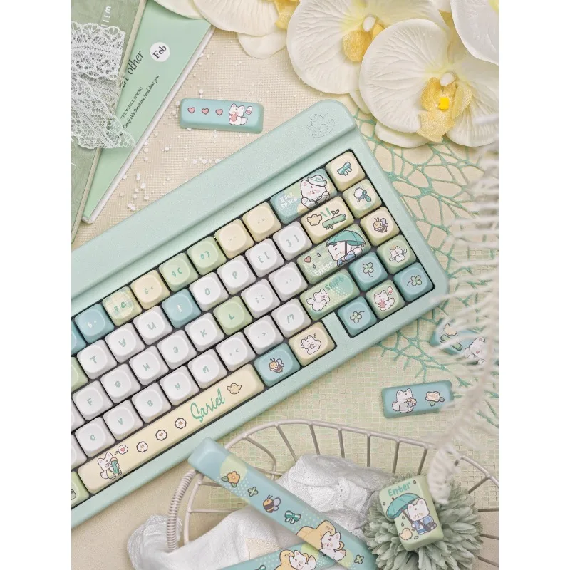 Juego de teclas con tema bonito de zorro y pájaro estúpido, teclas personalizadas originales hechas a mano para accesorios de teclado mecánico - imagen 2