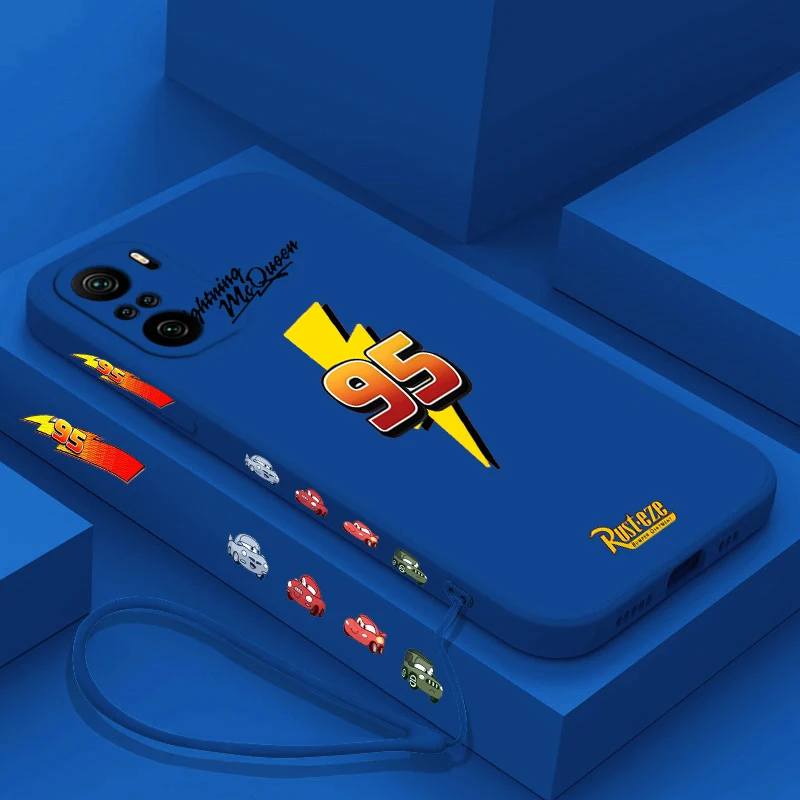 Coches Lightning McQueen para Xiaomi Redmi Note 13 12 12Pro 11 11S 11T 10S 10 Pro Plus 5G funda de teléfono con cuerda izquierda líquida - imagen 2