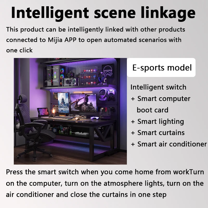 Interruptor inalámbrico de 2 teclas, centro de Control remoto, dispositivo inteligente multifunción para el hogar para aplicación Mijia - imagen 3