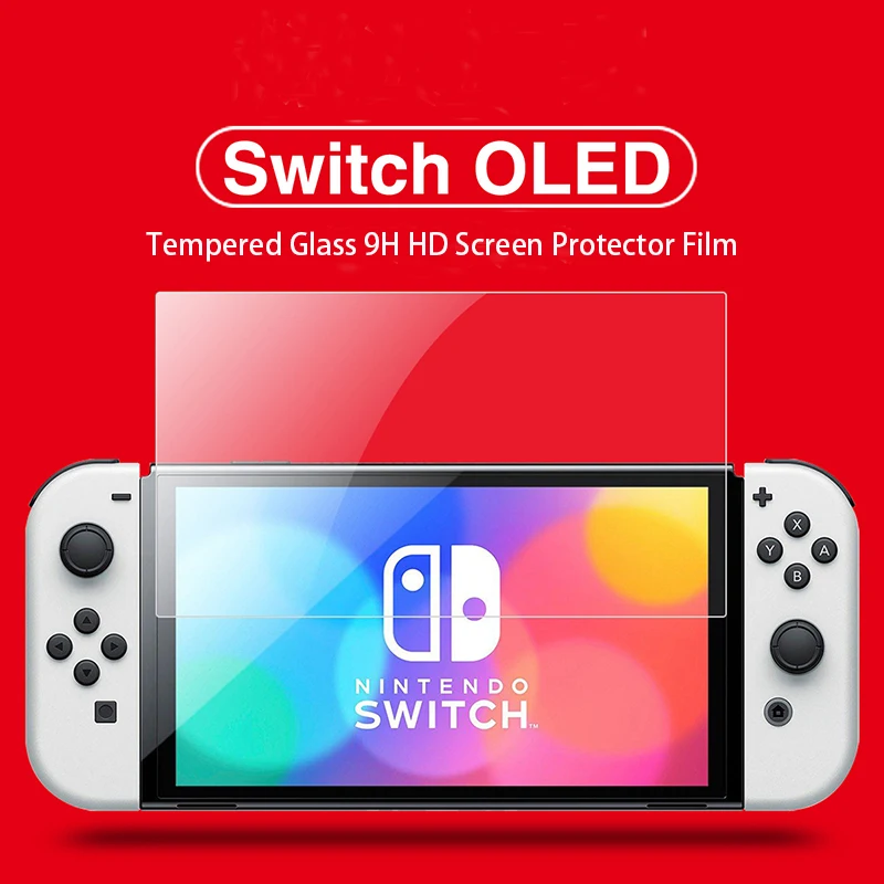 2 unids/set de vidrio templado de pantalla completa para Nintendo Switch OLED Protector de pantalla de vidrio Protector de pantalla para Switch OLED accesorios de juego