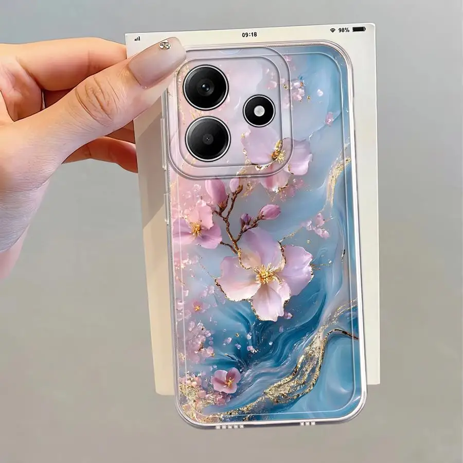 Funda transparente para teléfono Xiaomi Redmi Note 10Lite 12S 10S 11 14 13 12 Pro Plus 9 10Pro 8 11S interesante mármol - imagen 2