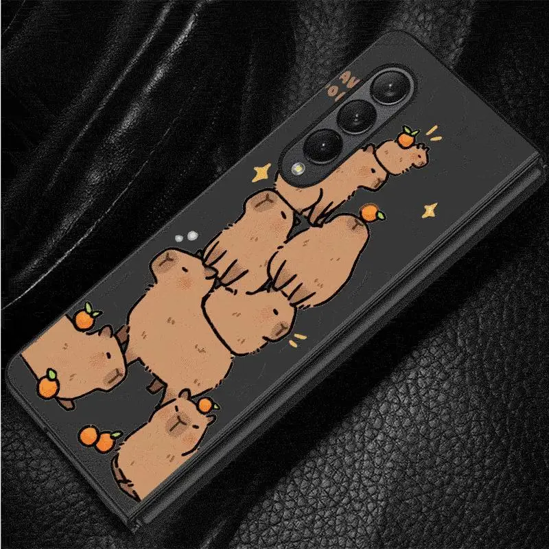 Fundas de capibara de dibujos animados para Samsung Galaxy Z Fold6 Z Fold3 ZFold4 Z Fold5 5G Z Fold4 5G Coque parachoques cubierta a prueba de golpes - imagen 5