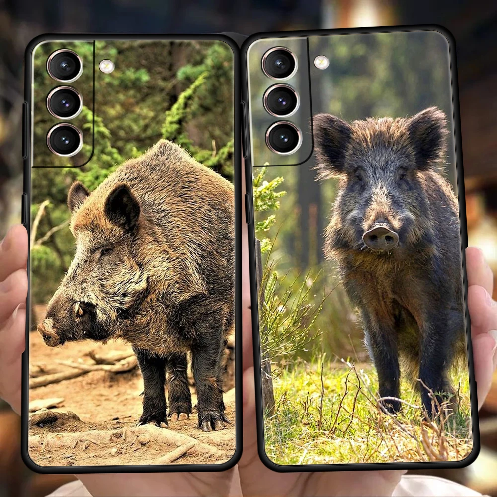 Funda de teléfono Animal jabalí para Samsung Galaxy S25 S24 S23 S22 Ultra S20 S21 FE 5G S10 S9 Plus S10E, funda suave de TPU