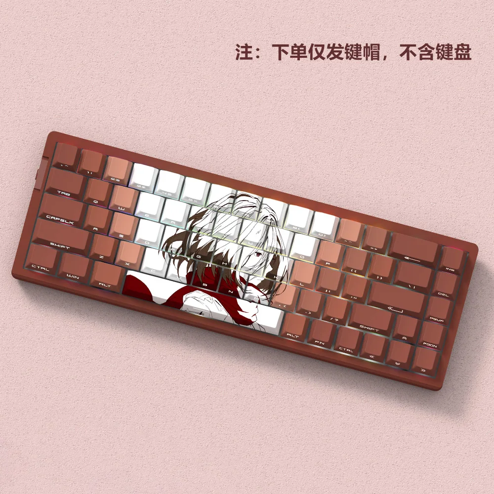 Teclas gigantes Mikasa con perfil de cereza, teclas de Anime translúcidas talladas en el lado PBT Dye-Sub para regalo de accesorios de teclado 60/61/68 - imagen 2