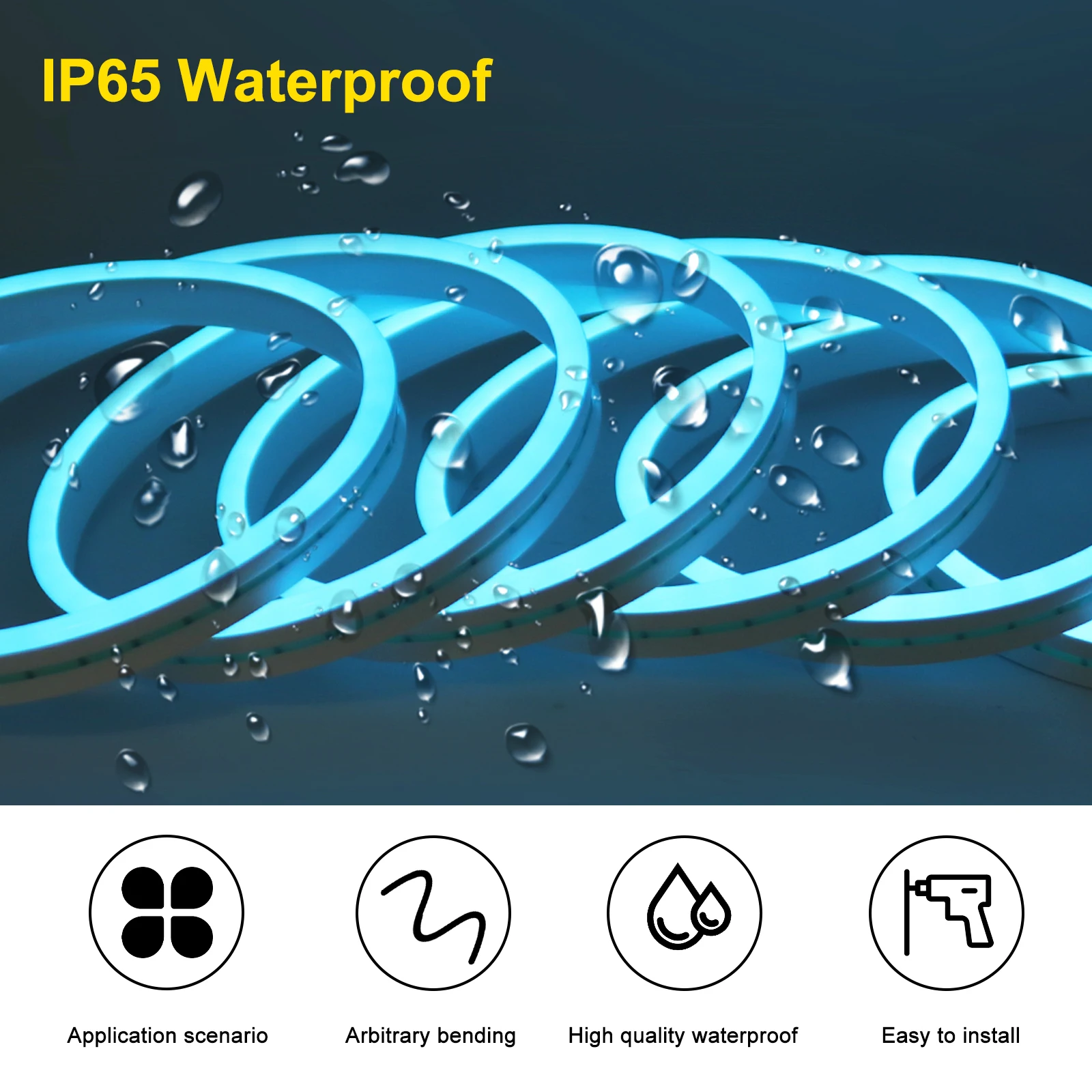 Tira de luces LED de neón con batería AA, USB, 5V, 2835, 120LED, cuerda de neón Flexible impermeable, luz roja, azul, blanca, rosa, verde, decoración de habitación y TV - imagen 5