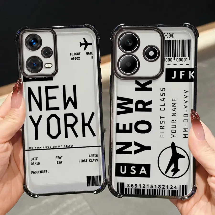 Funda de teléfono para Xiaomi Redmi 14C A3 13C A3X A5 K80 5G K80 Pro cubierta transparente entradas de autobuses de avión - imagen 4