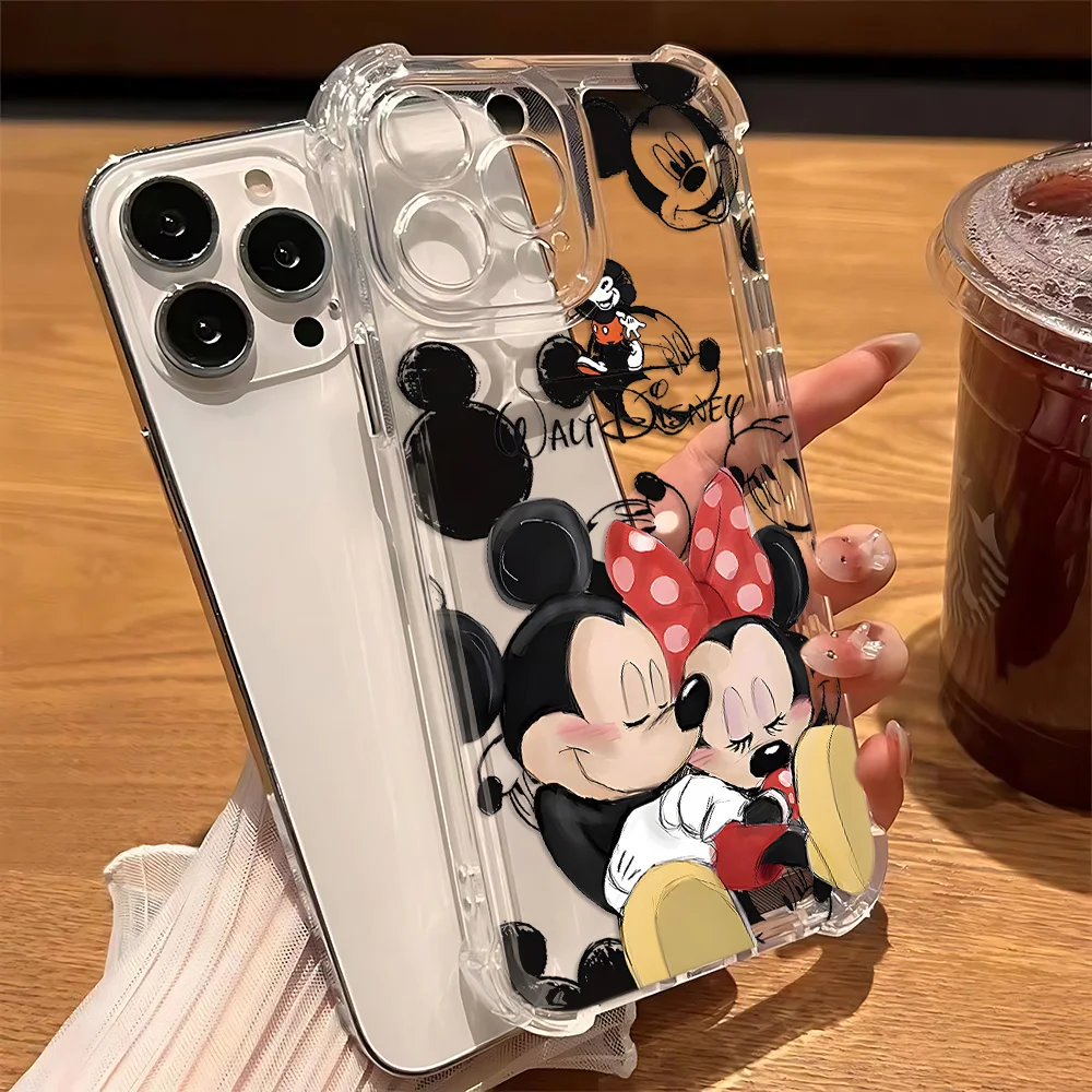 Funda de teléfono bonita de Mickey Minnie para Oppo A3x A3 A78 A74 A76 A72 A58 A57 A54 A53 A38 A31 A15 A17 A16 A9 A7 A5 4G 5G cubierta anticaída - imagen 3