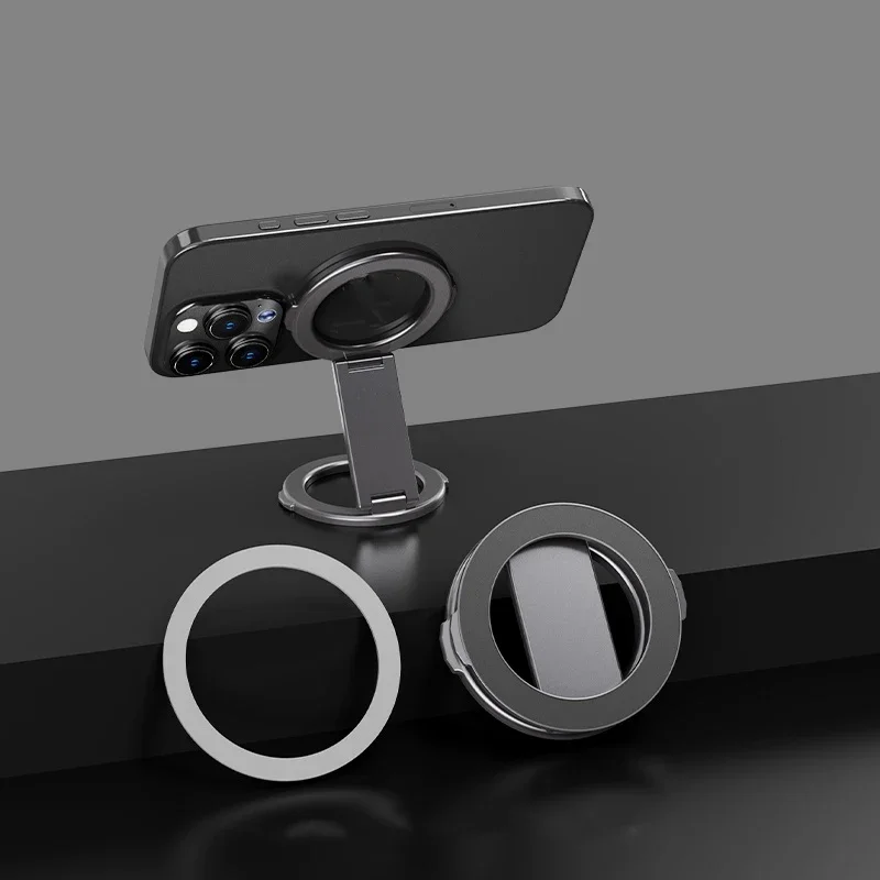 Soportes para teléfonos móviles Magsafe, soportes de escritorio universales portátiles giratorios de doble cara con fuerte succión de Metal magnético - imagen 5