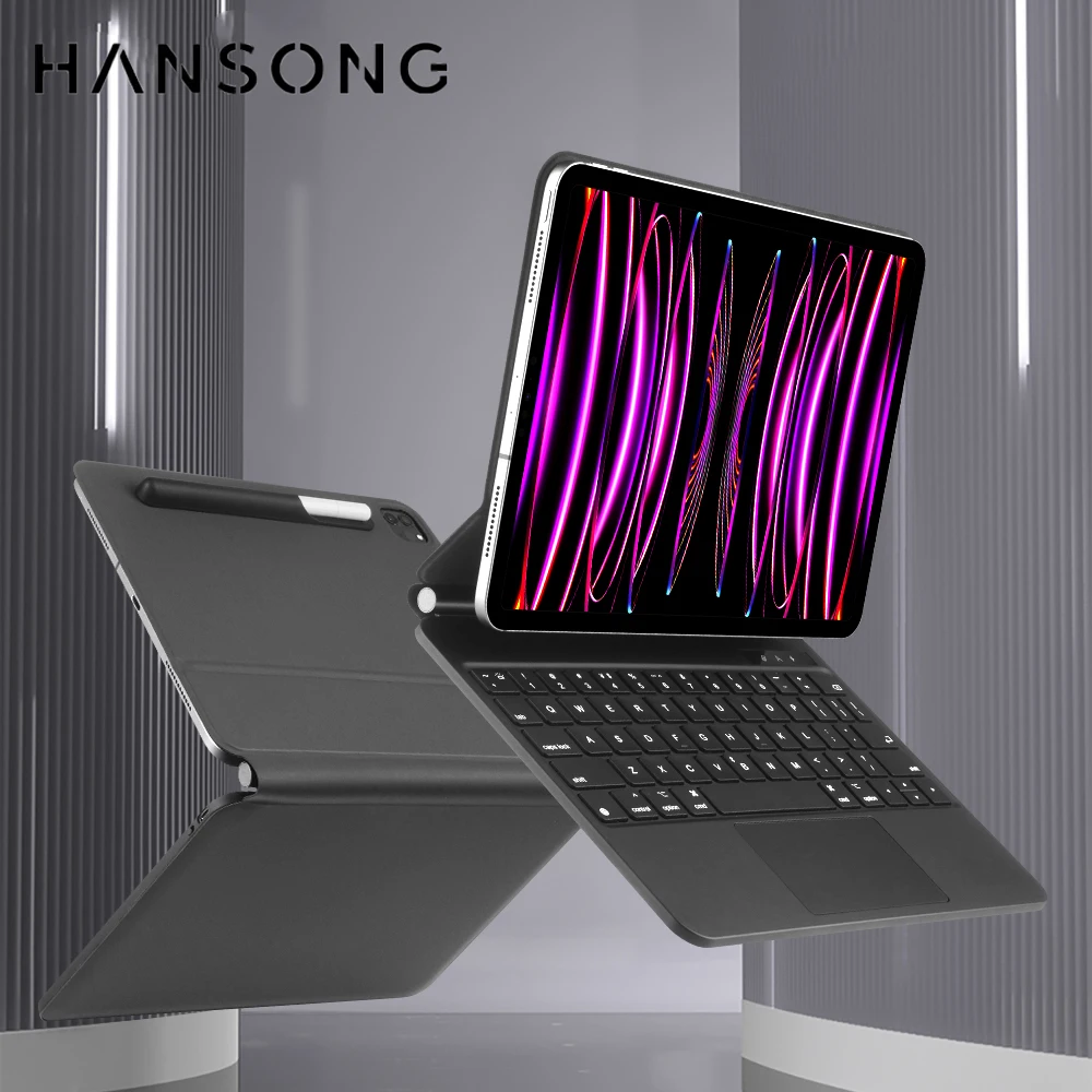 HANSONG teclado mágico para iPad ipad funda de 10. a generación para iPad Air 6 2024 11 pulgadas M2 para Pro 11 Air 4 Air 5 10,9 pulgadas funda inteligente - imagen 2
