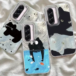Funda Gato Negra para Samsung Galaxy A56 S24 A55 TPU Suave