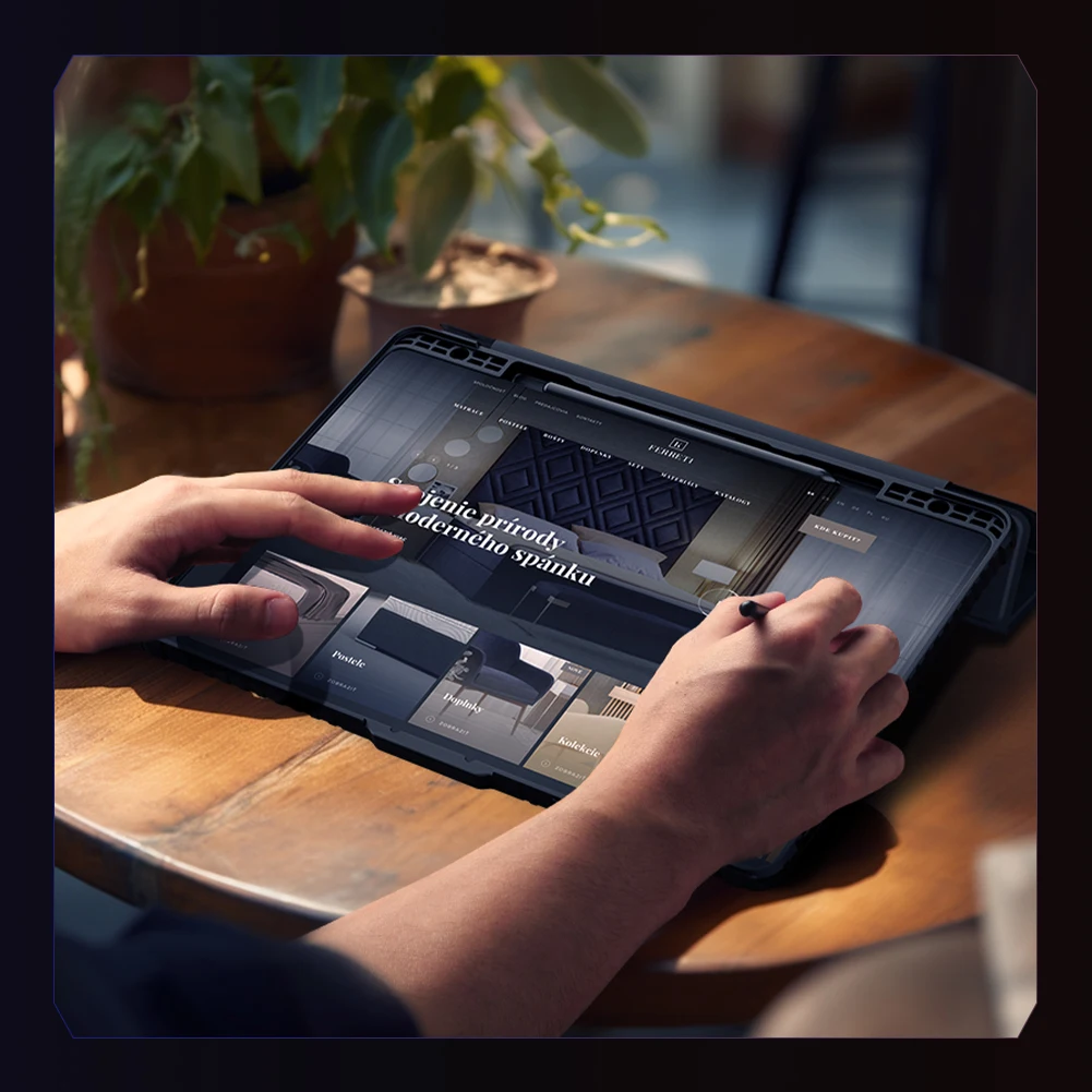 Nillkin para Samsung Galaxy Tab S9 Plus S10 FE Plus S10 Ultra Armor parachoques de cuero cámara deslizante Auto Wake Flip Protector cubierta