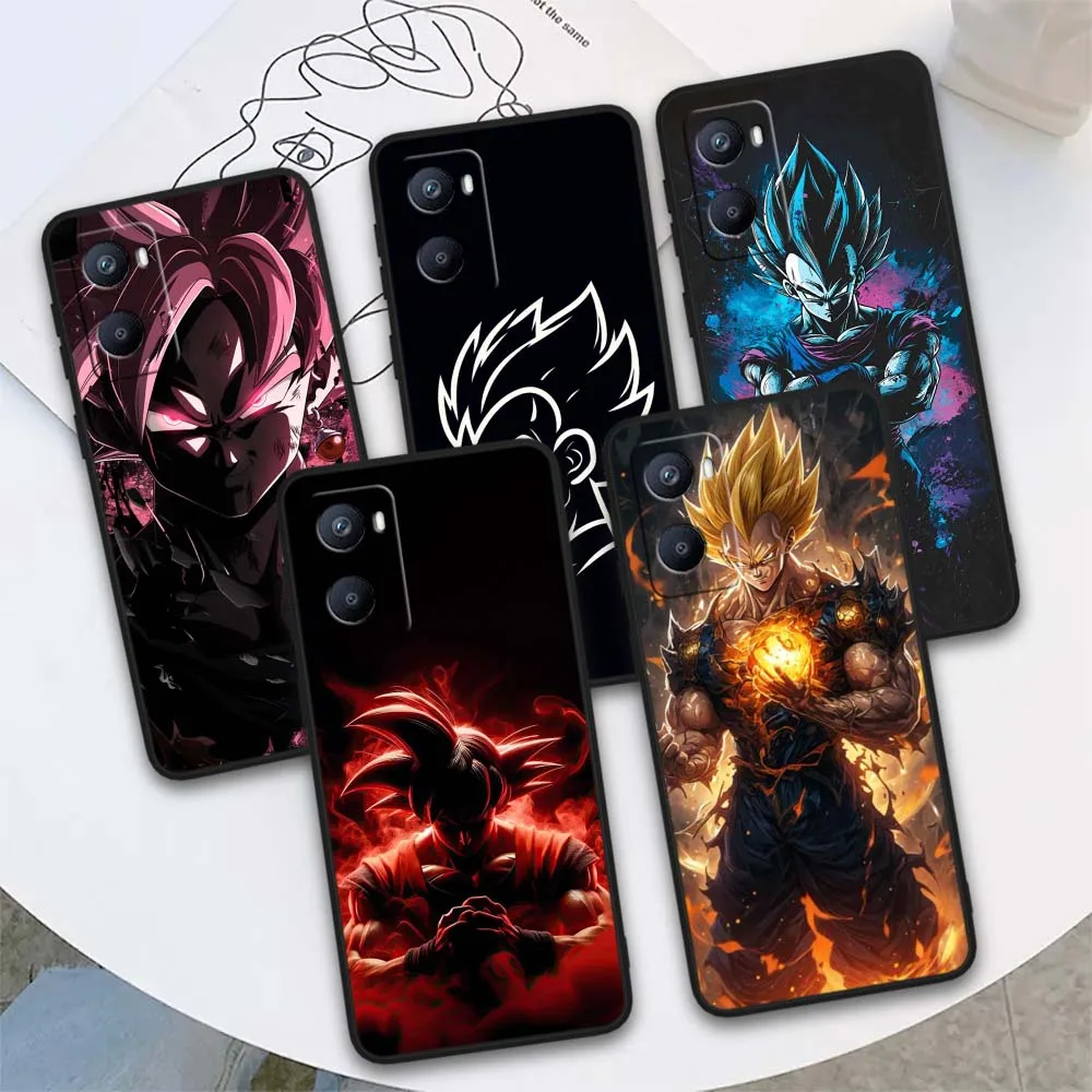 Anime d-dragon Ball Saiyan para OPPO Reno 11 10 9 8 7 6 5 4 2 Z SE Lite Plus Pro 4G 5G funda de teléfono negra