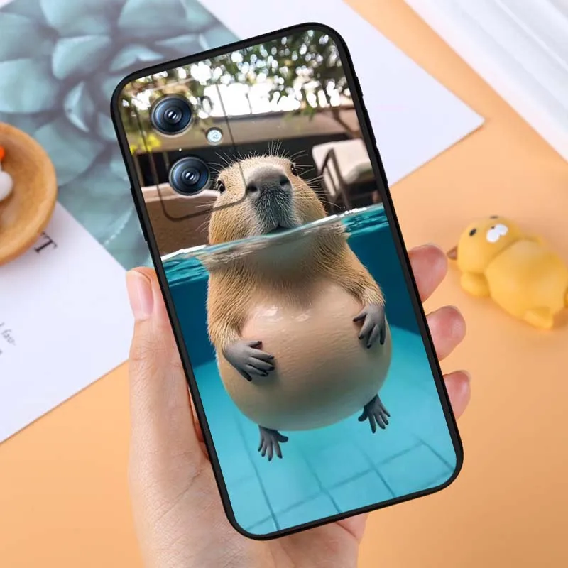 Lindo capibara arte Popular para Xiaomi Redmi 12 13C 12C 13 10C 9T A2 9A 9C 7A Note 10S 8T 10 9 8 Pro 4G 5G funda de teléfono negra - imagen 5